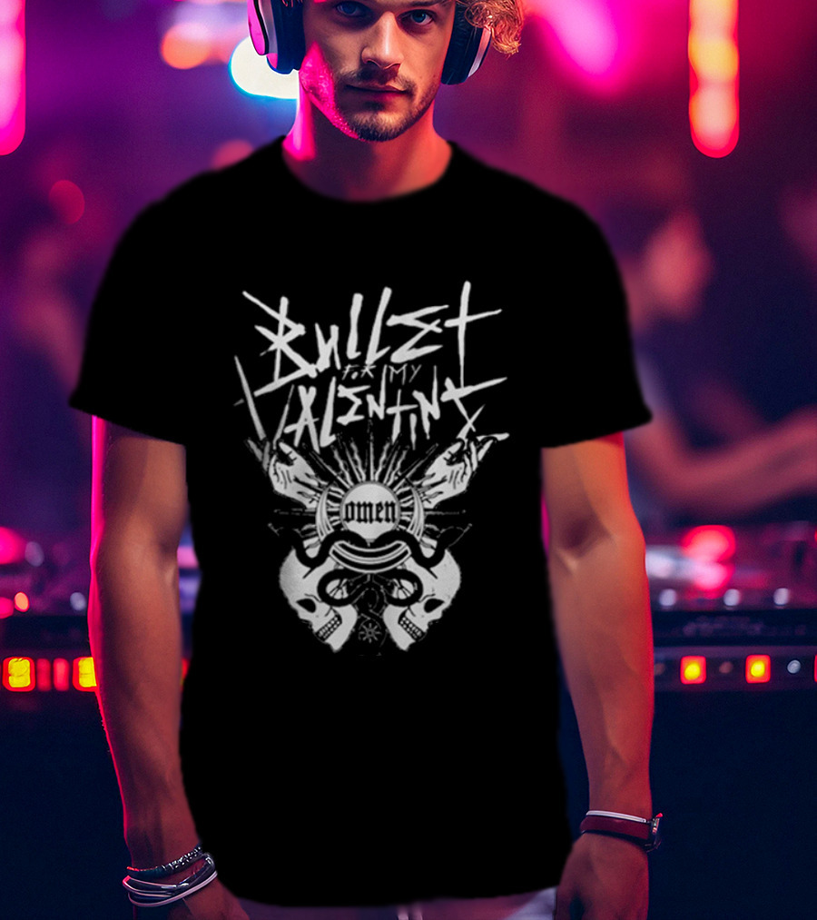 Bullet For My Valentine Omen Skull Graphic T-Shirt
