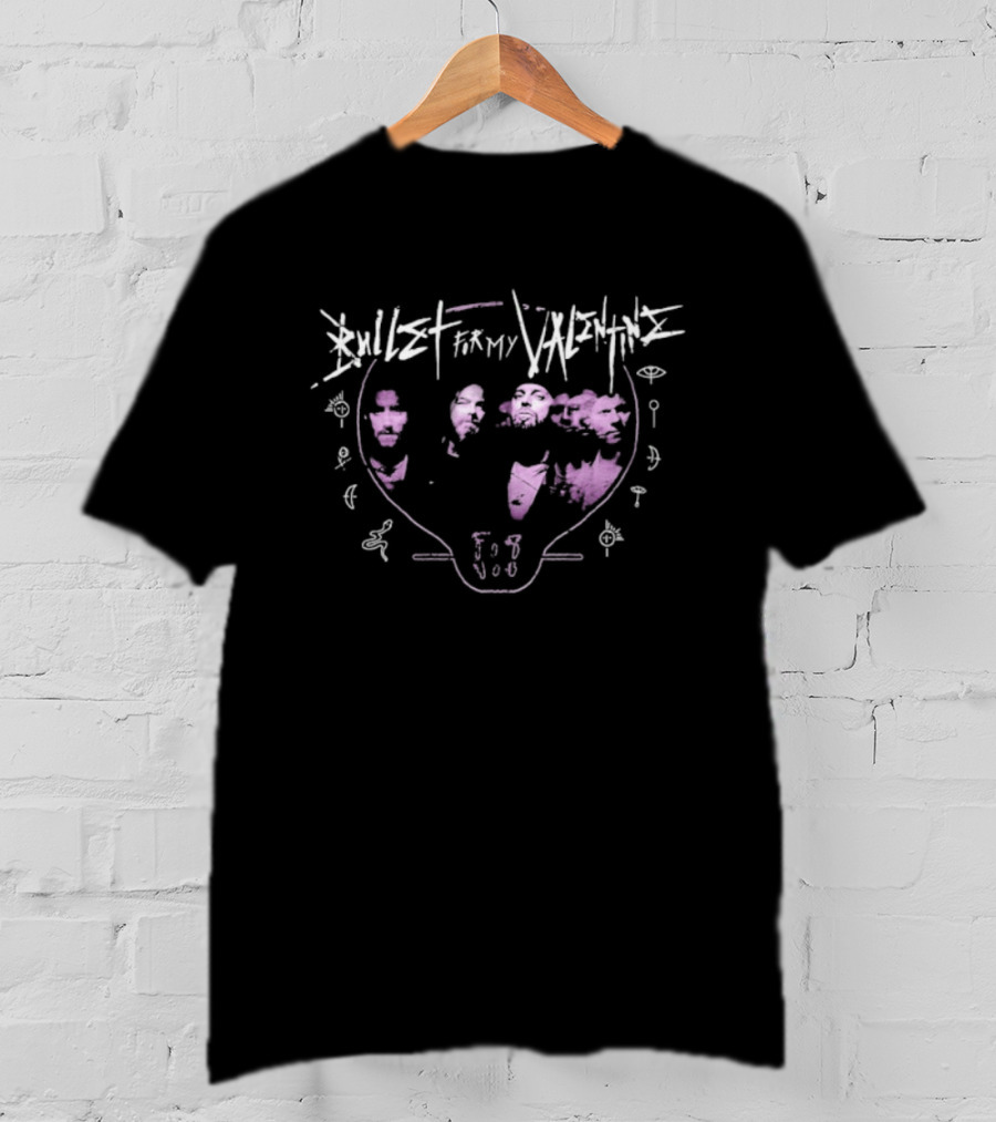 Bullet For My Valentine Heart Wings 13 Pink Design T-Shirt