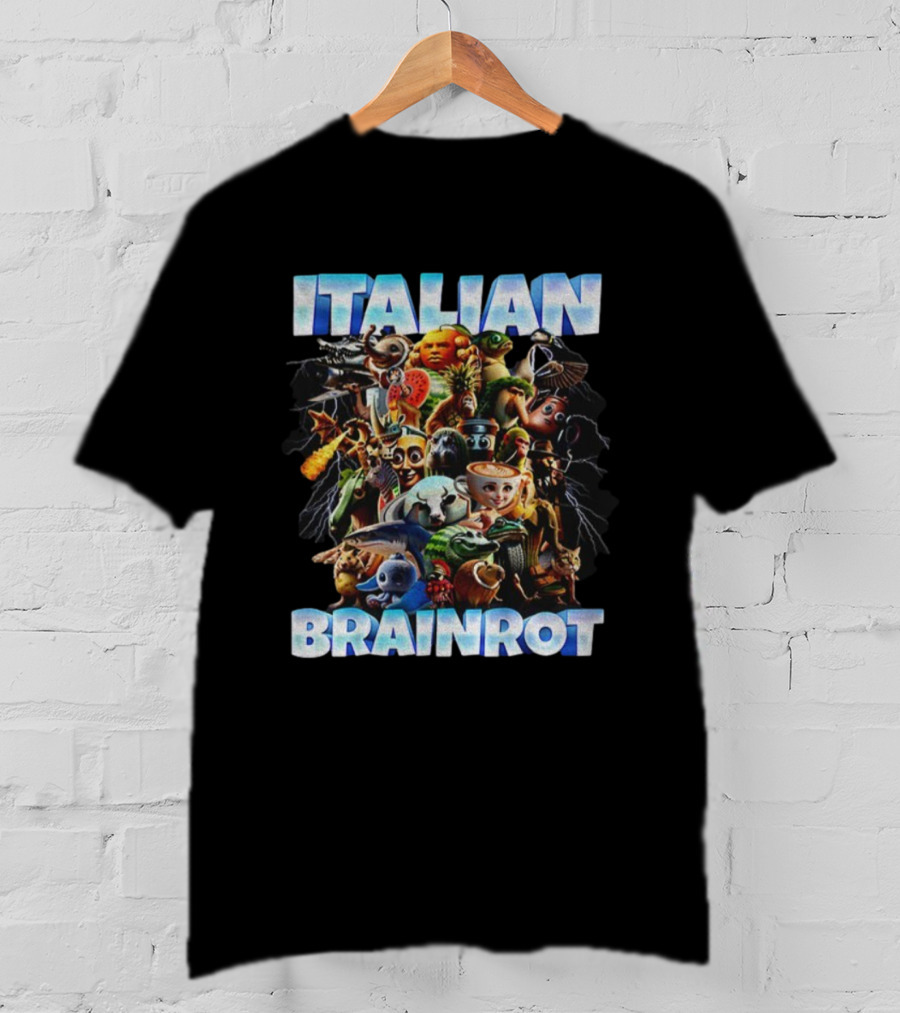 Italian Brainrot Birthday Meme Characters Collage T-Shirt