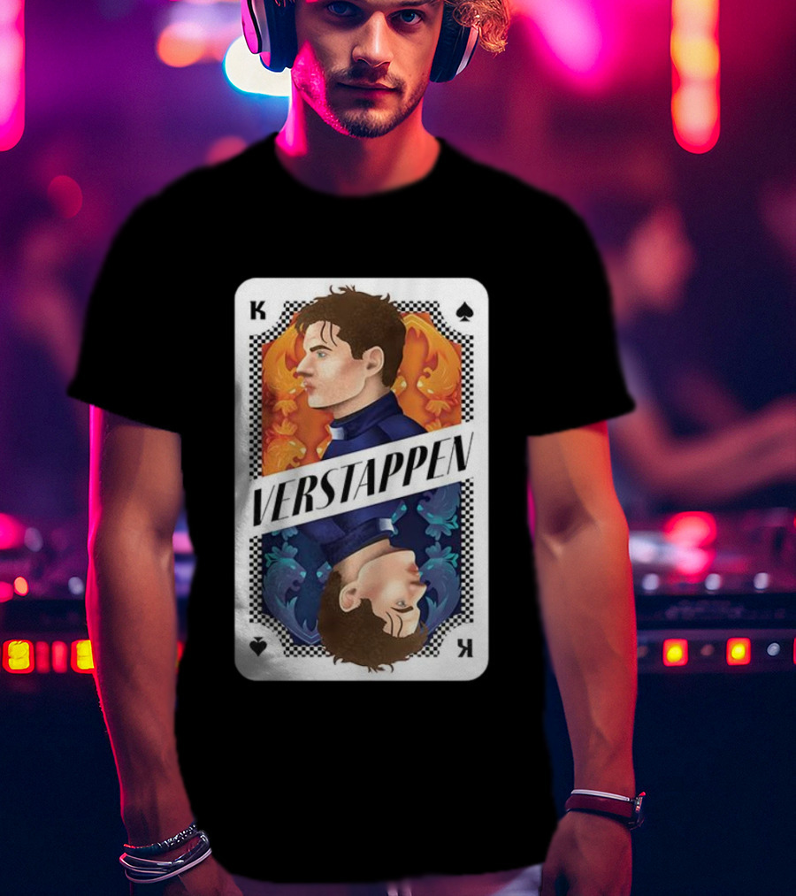 King Of Spades Verstappen Playing Card Illustration T-Shirt
