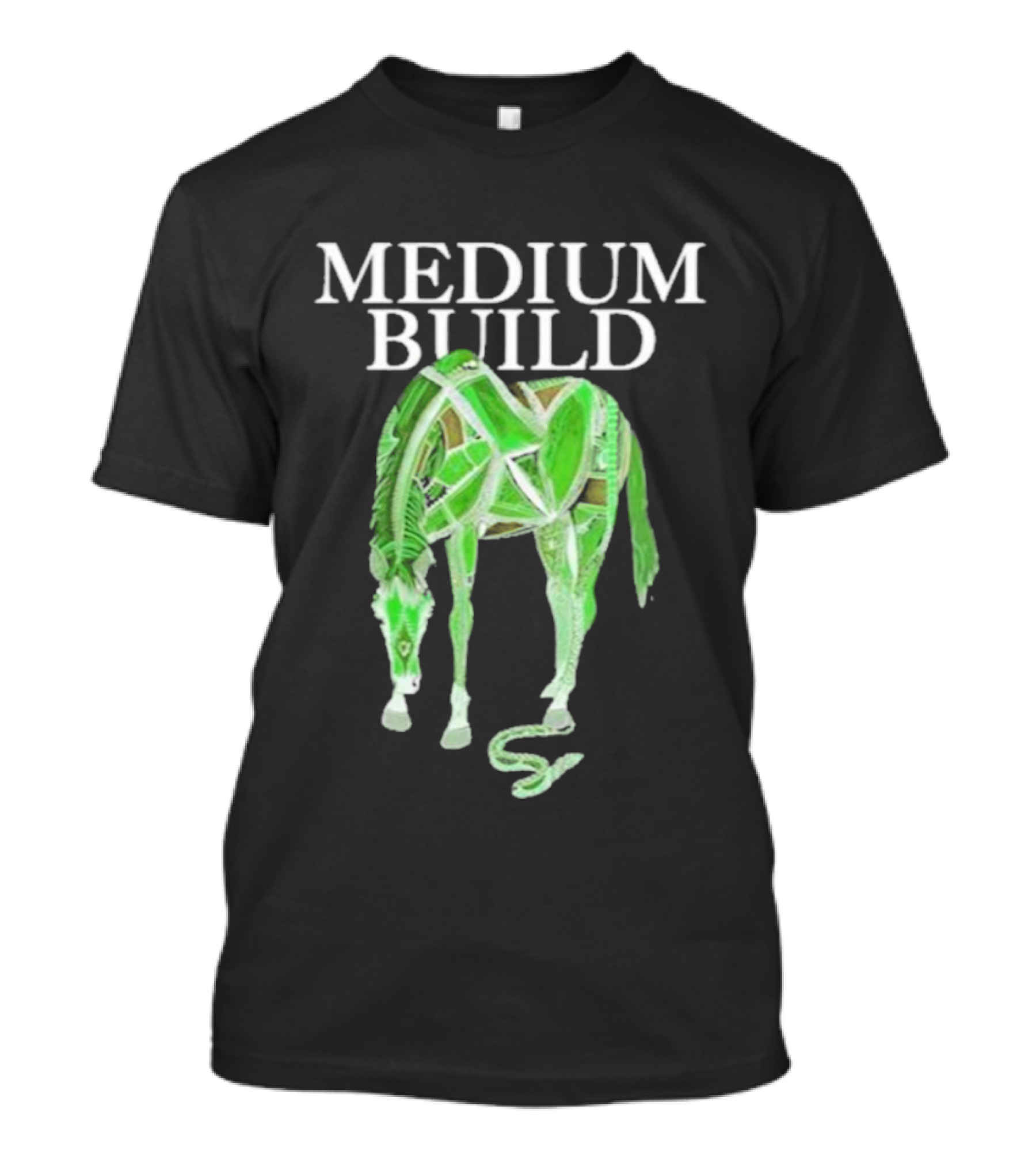Medium Build Clever Tongue Horse Structure T-Shirt