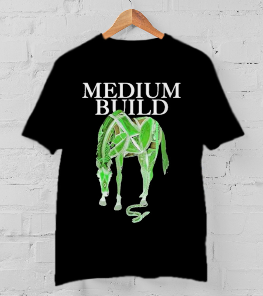 Medium Build Clever Tongue Horse Structure T-Shirt