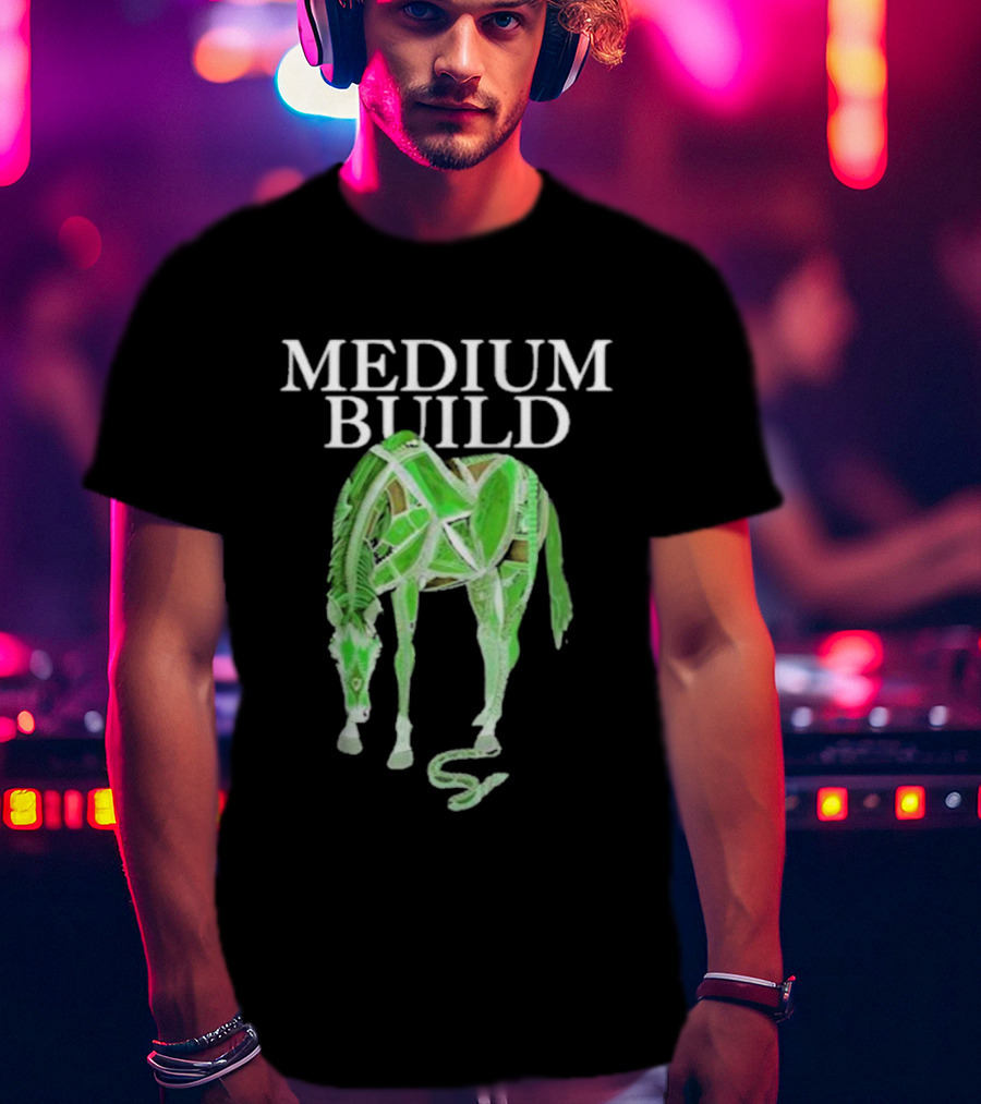 Medium Build Clever Tongue Horse Structure T-Shirt