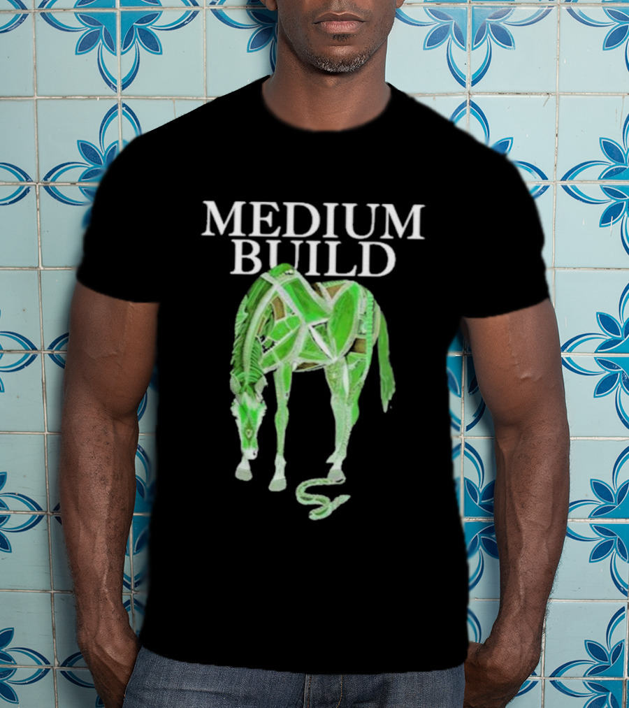 Medium Build Clever Tongue Horse Structure T-Shirt