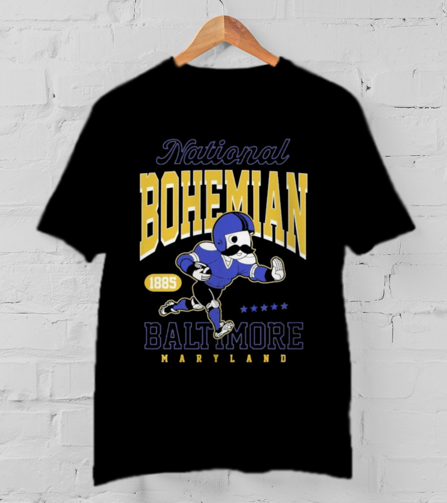 National Bohemian 1885 Baltimore Maryland Football Running Mascot T-Shirt