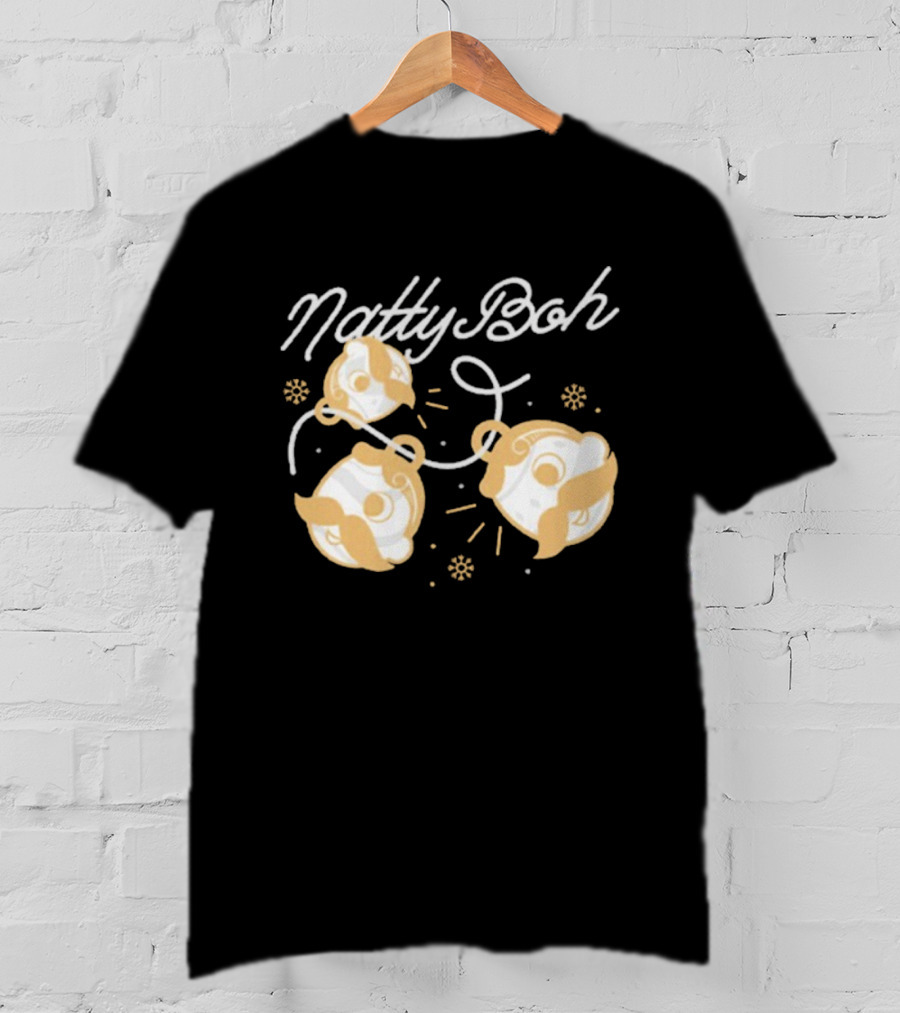 Natty Boh Holiday Merry Christmas Ornaments Snowflakes T-Shirt