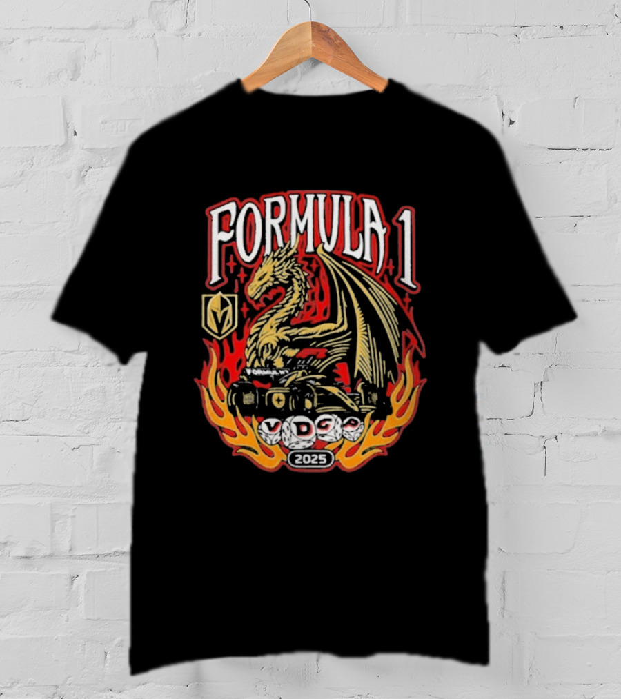 Golden Knights Formula 1 Las Vegas 2025 Dragon VDGP T-Shirt