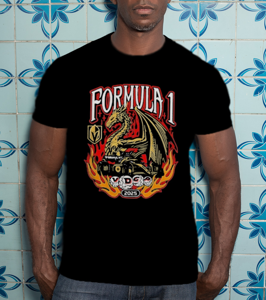 Golden Knights Formula 1 Las Vegas 2025 Dragon VDGP T-Shirt