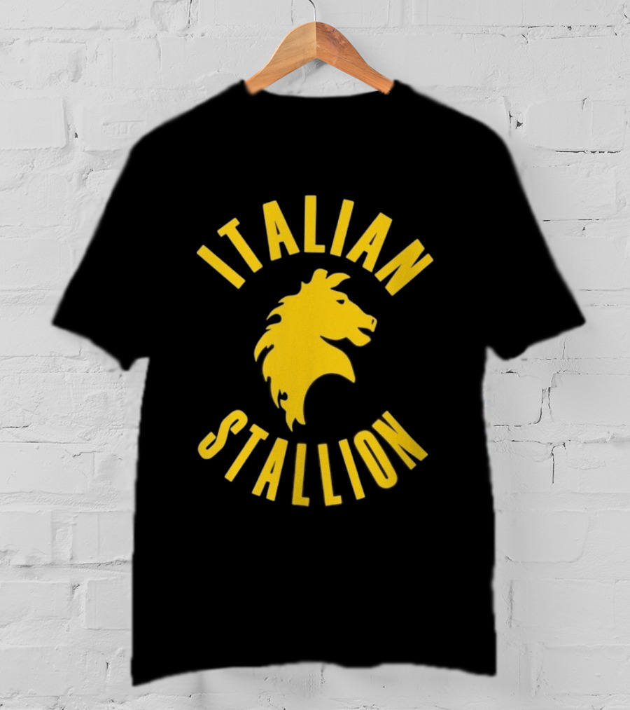Rocky Balboa Italian Stallion Iconic Yellow Horse Emblem T-Shirt