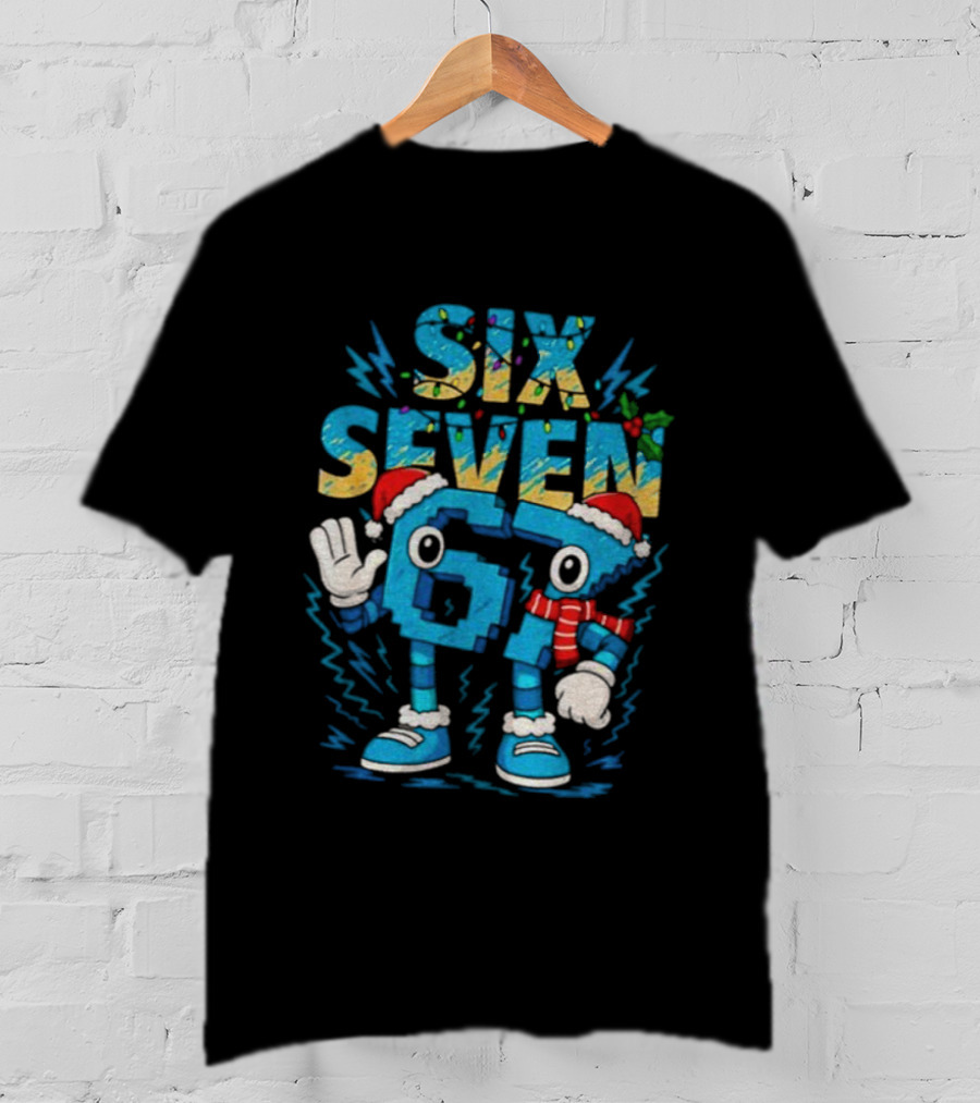 Six Seven 67 Italian Brainrot Meme Gen Alpha Merry Christmas T-Shirt