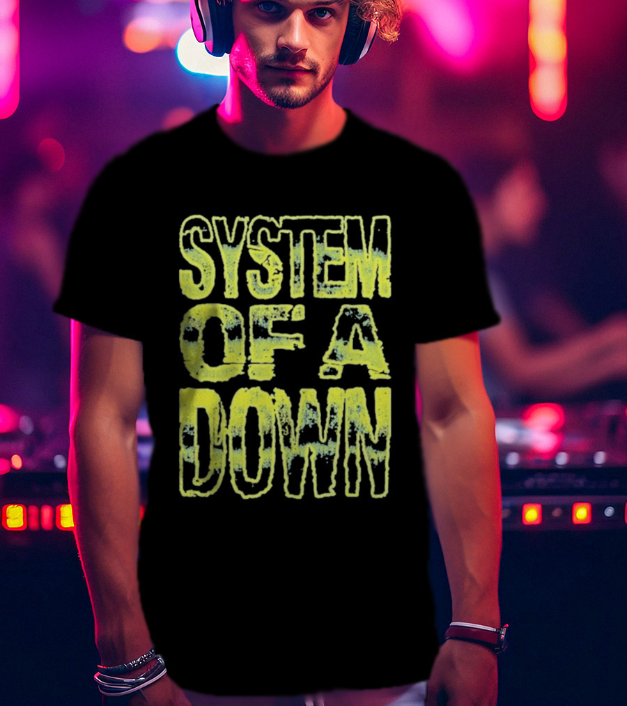 System Of A Down Gradient Stack Yellow Tie Dye Effect T-Shirt