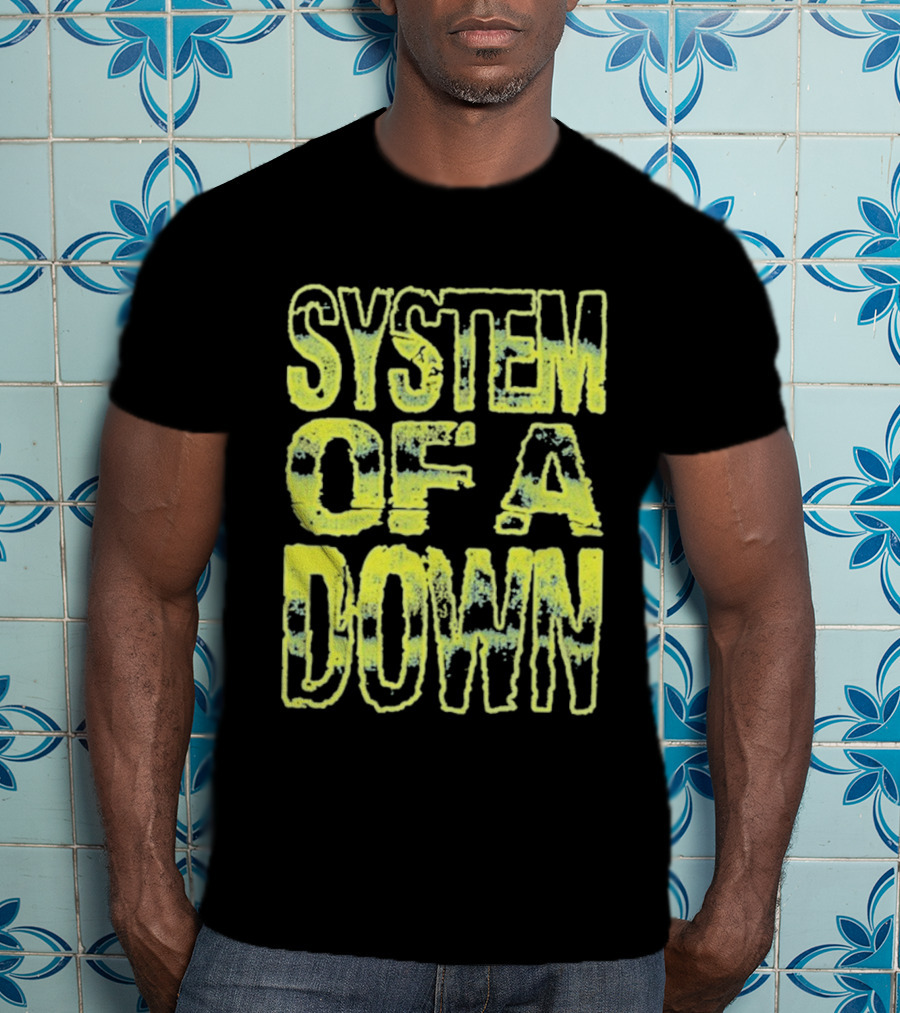 System Of A Down Gradient Stack Yellow Tie Dye Effect T-Shirt
