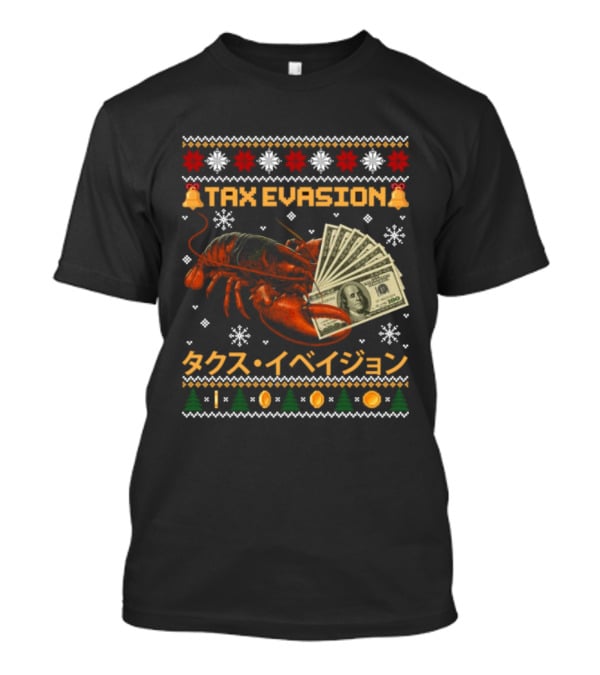 Tax Evasion Lobster Christmas Money Snowflakes T-Shirt