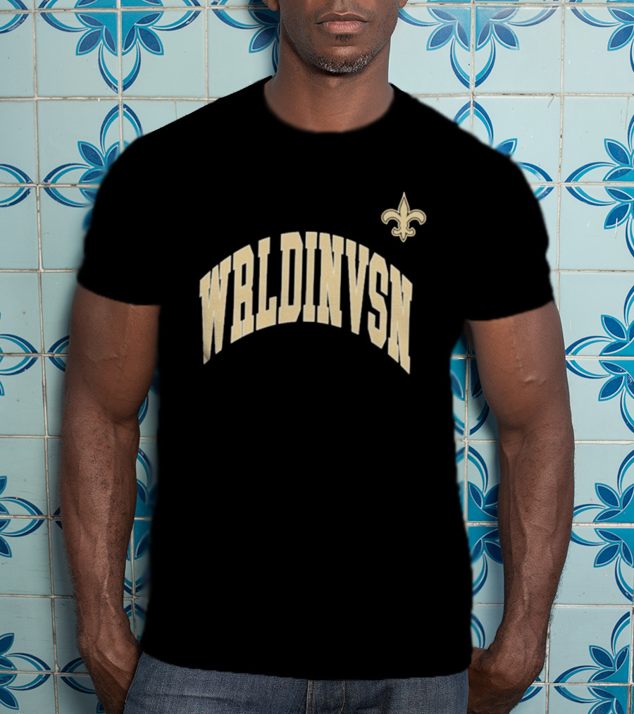 WRLDINVSN New Orleans Saints Fleur-de-Lis Collaboration T-Shirt