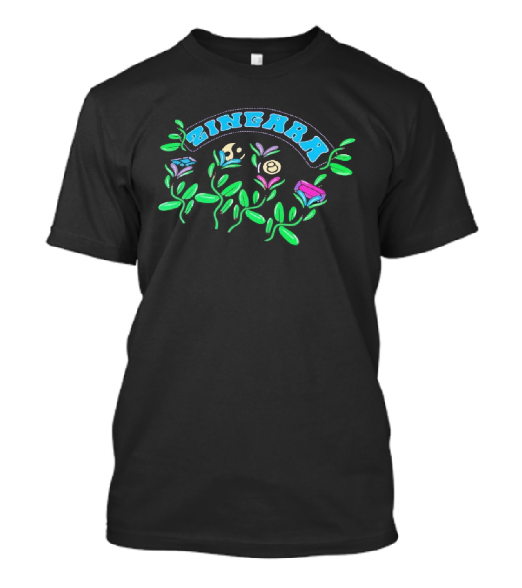 Zingara Garden Moon And Flowers Vines T-Shirt