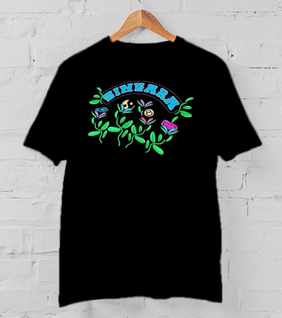 Zingara Garden Moon And Flowers Vines T-Shirt
