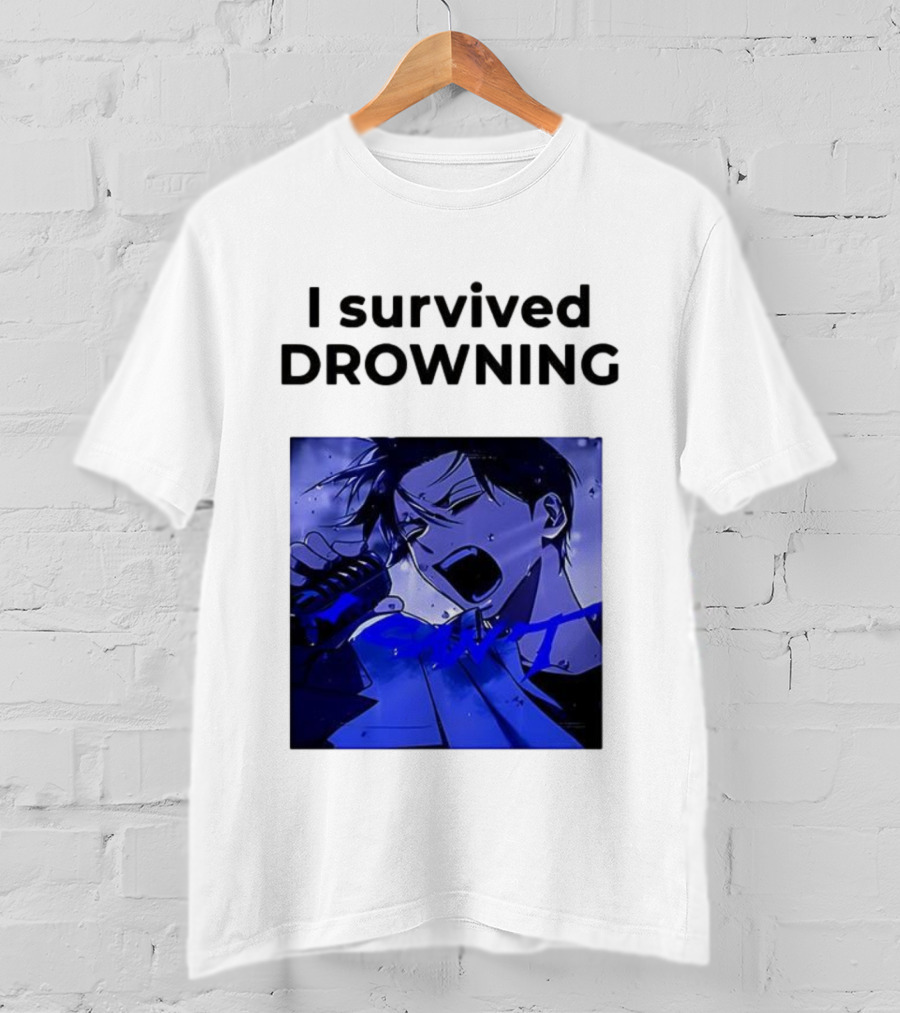 I Survived Drowning Akamu Na Ko Anime Character Blue Art T-Shirt