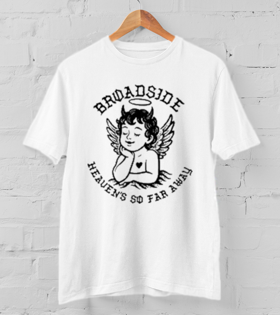 Broadside Heaven’s So Far Away Angel Devil Halo Wings T-Shirt