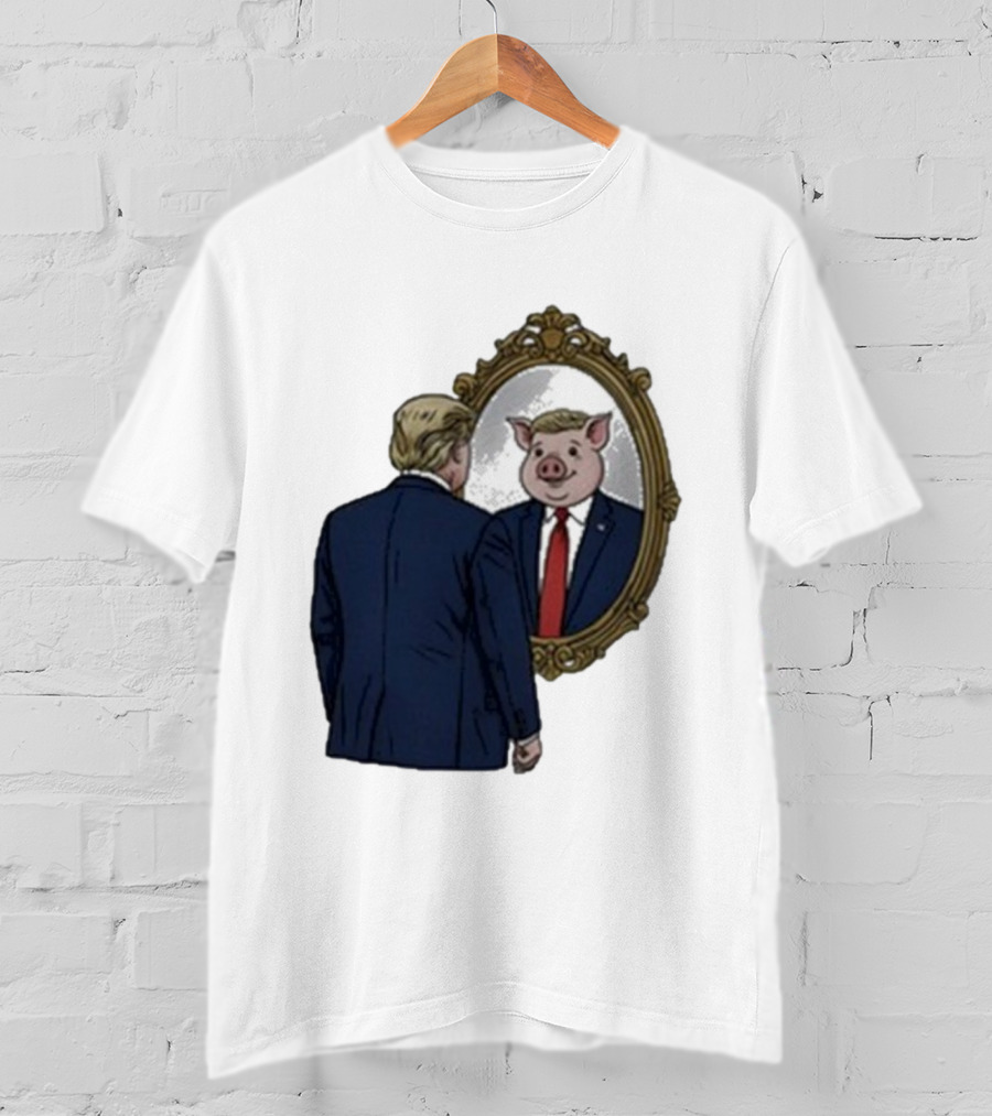 Jb Pritzker Quiet Piggy Trump Mirror Reflection T-Shirt