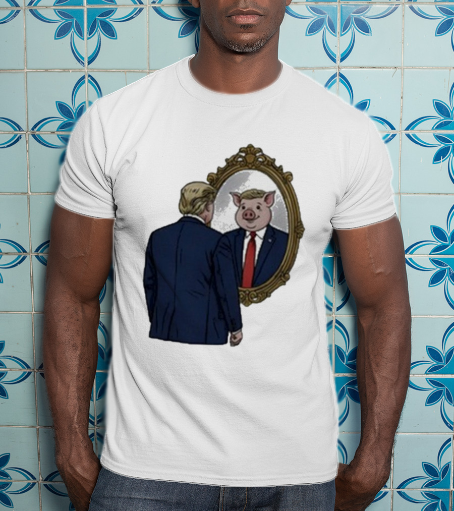 Jb Pritzker Quiet Piggy Trump Mirror Reflection T-Shirt