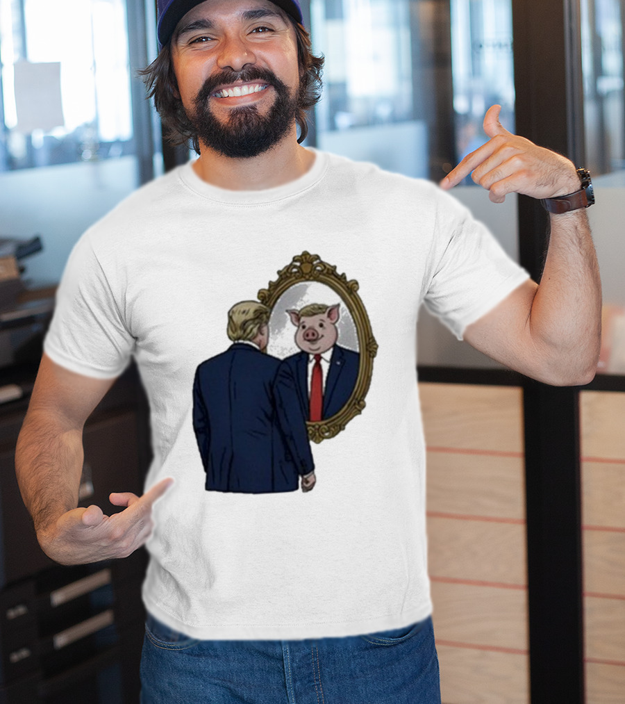 Jb Pritzker Quiet Piggy Trump Mirror Reflection T-Shirt