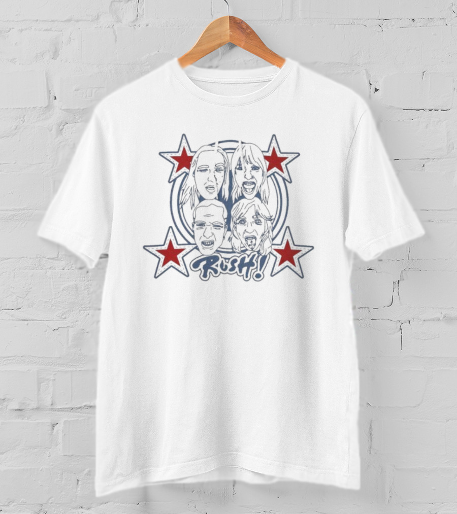 Maneskin Rush Faces Red Stars Bold Expression T-Shirt