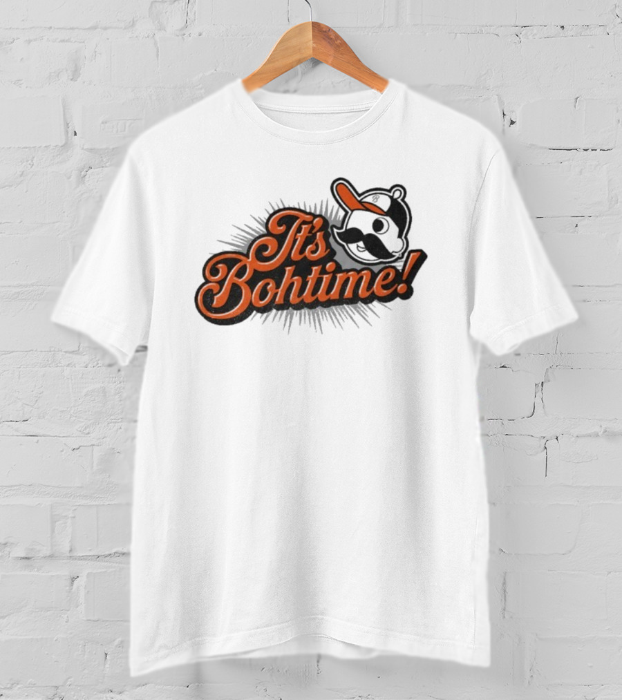 National Bohemian It's Bohtime Iconic Mustache Logo Vintage Style T-Shirt