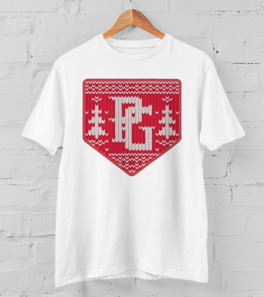 Perfect Game Knit Baseball Plate Christmas Trees T-Shirt