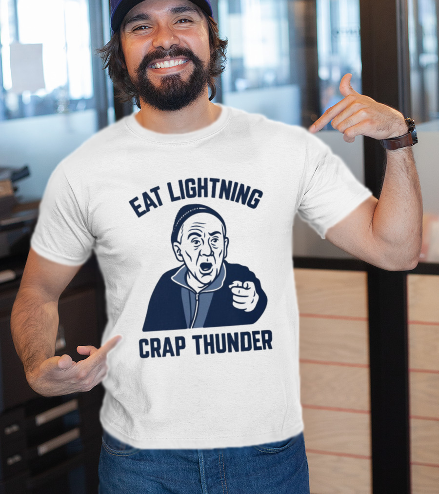 Philadelphia 76ers Eat Lightning Crap Thunder With Iconic Coach Motif T-Shirt