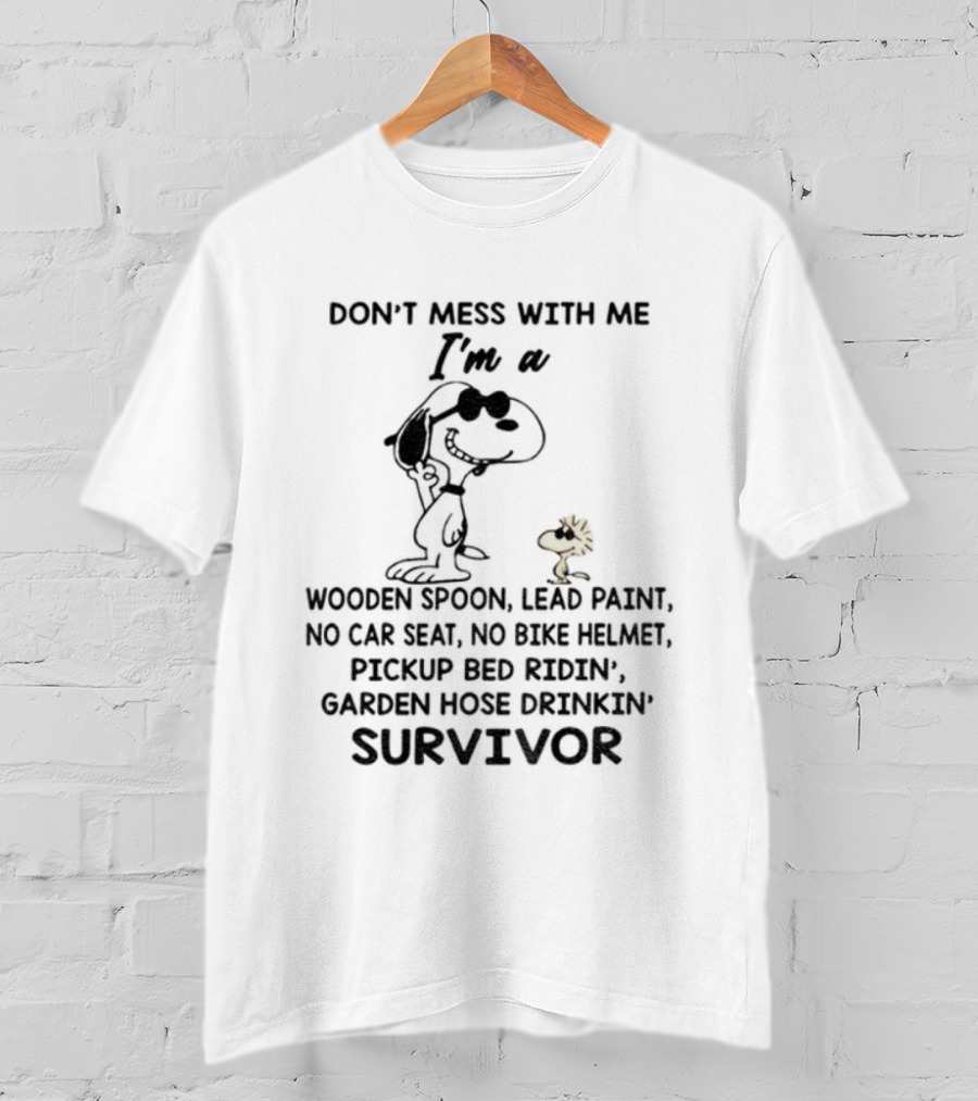 Snoopy Woodstock Don’t Mess With Me Wooden Spoon Lead Paint Survivor T-Shirt