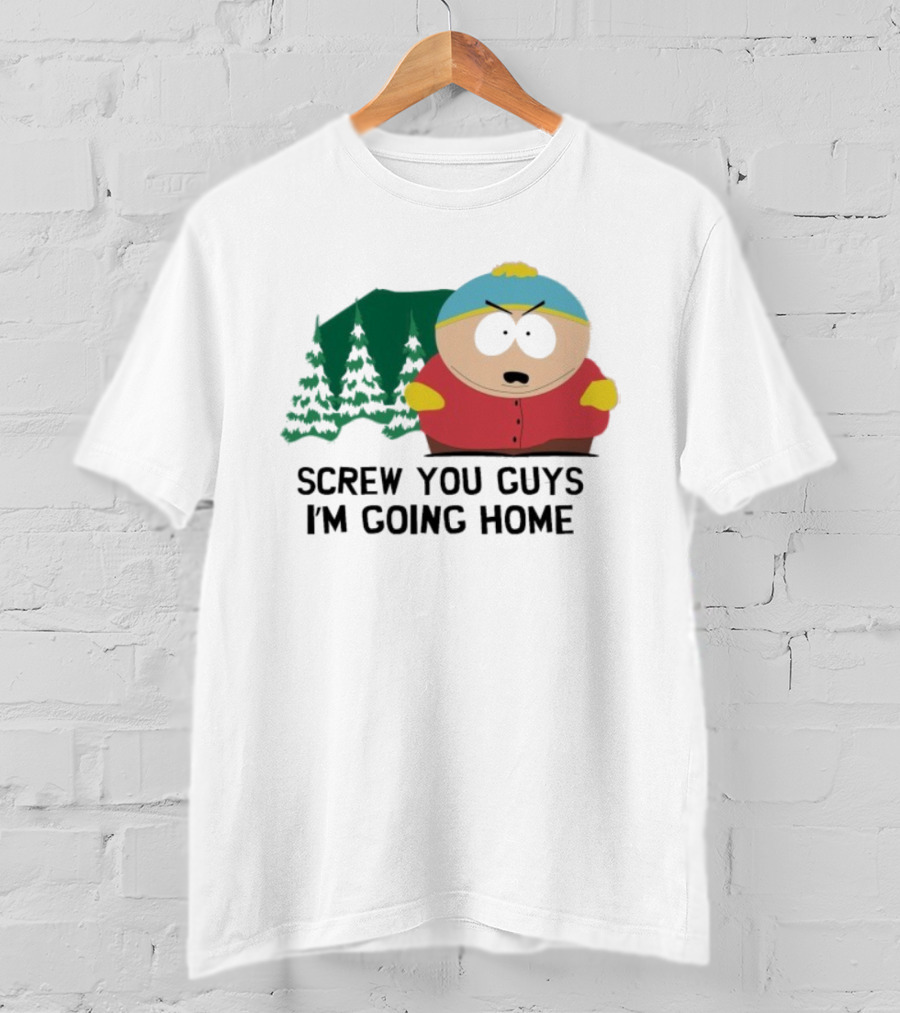 South Park Cartman Screw You Guys I'm Going Home Forest Background T-Shirt