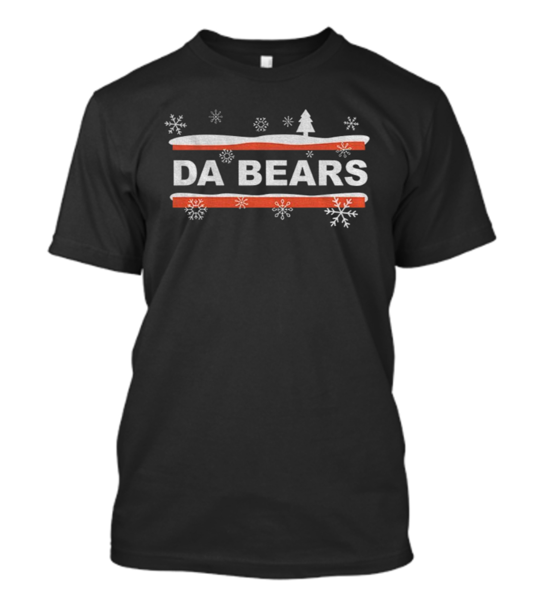Da Bears Chicago Bears Football NFL Merry Christmas Snowflakes Tree T-Shirt