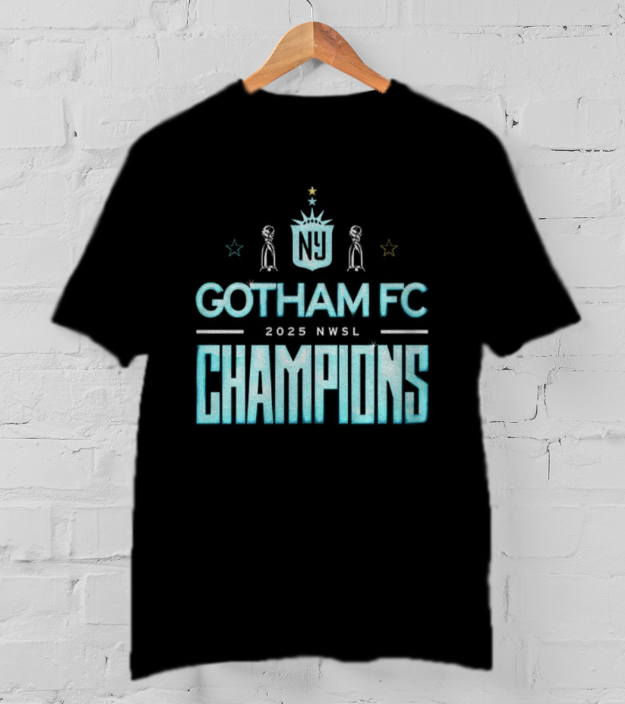Gotham FC 2025 NWSL Champions Victory Trophy Celebration T-Shirt