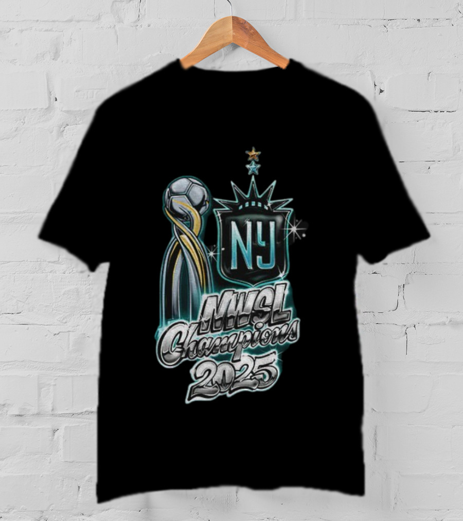 Gotham FC NY NWSL Champions 2025 Soccer Trophy Star Logo T-Shirt