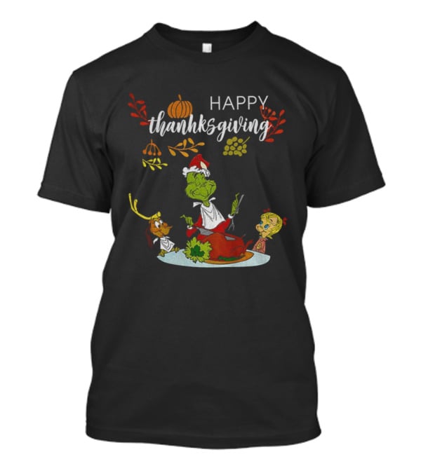 Happy Thanksgiving 2025 Merry Grinchmas Grinch And Max Dog T-Shirt