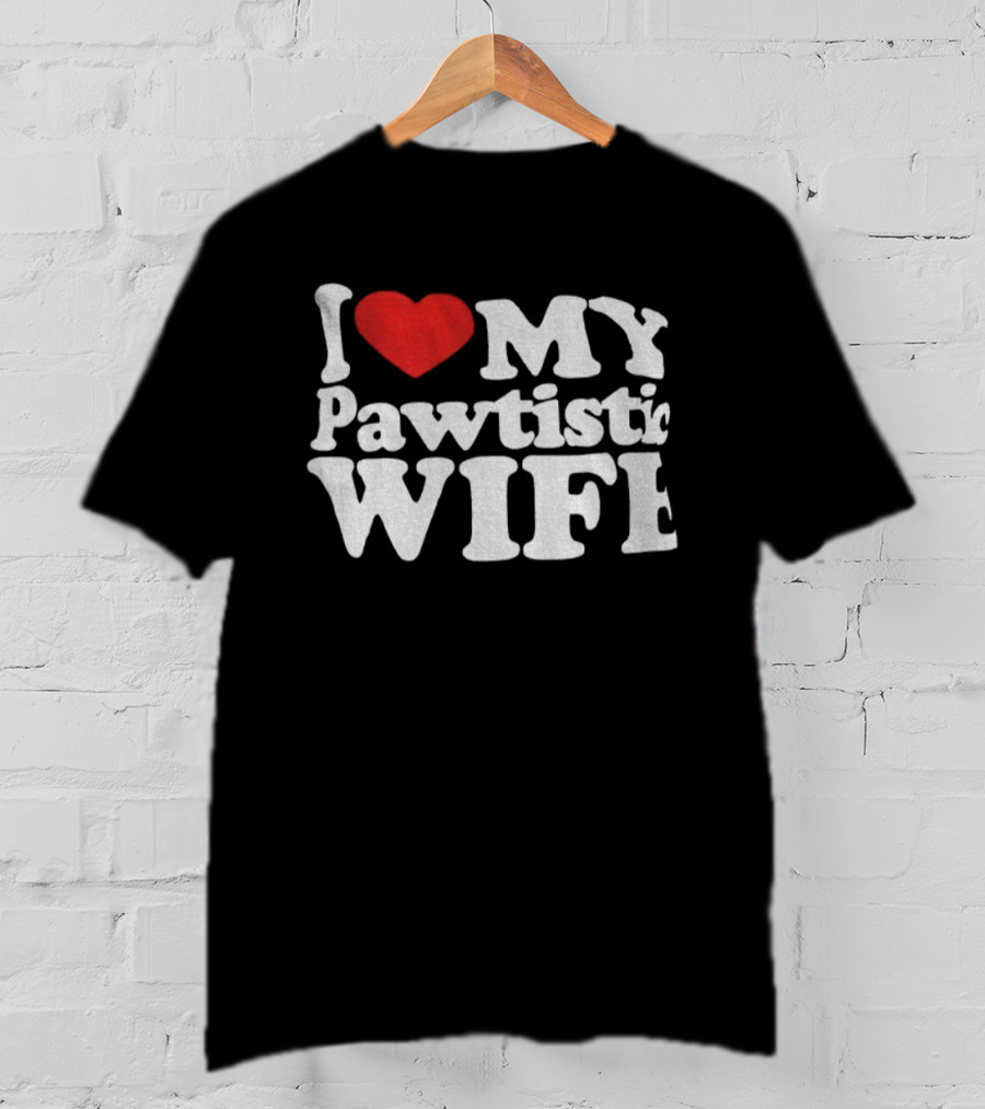 I Love My Pawtistic Wife Autism Awareness Tribute T-Shirt