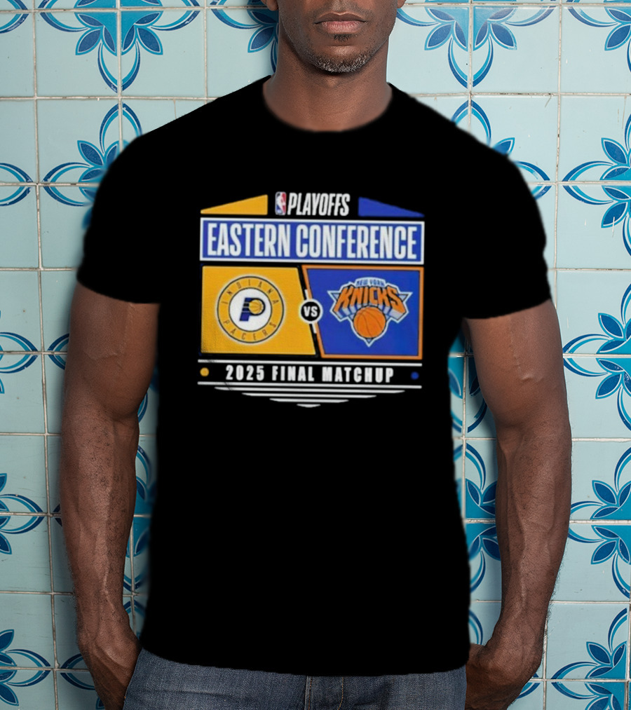 NBA Playoffs 2025 Indiana Pacers Vs New York Knicks Eastern Conference Final Matchup T-Shirt
