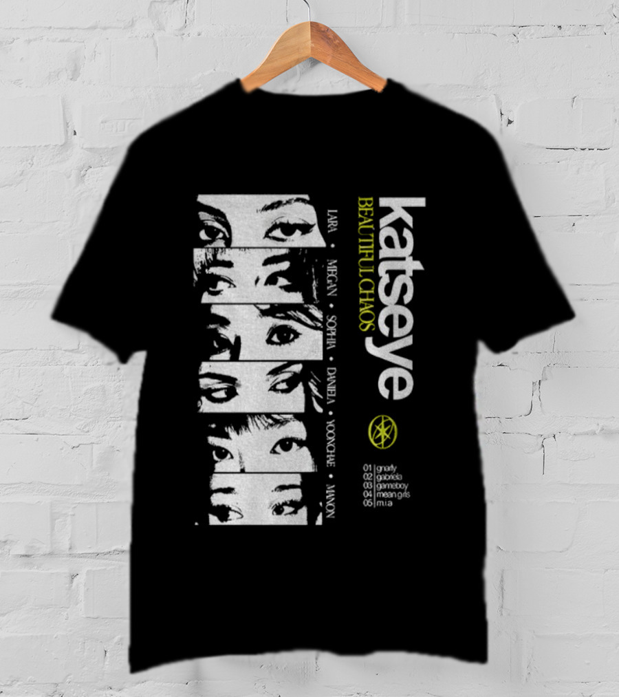 Katseye Beautiful Chaos 90s Kpop Lara Megan Sophia Daniela Yoonhee Jiwon Vintage T-Shirt