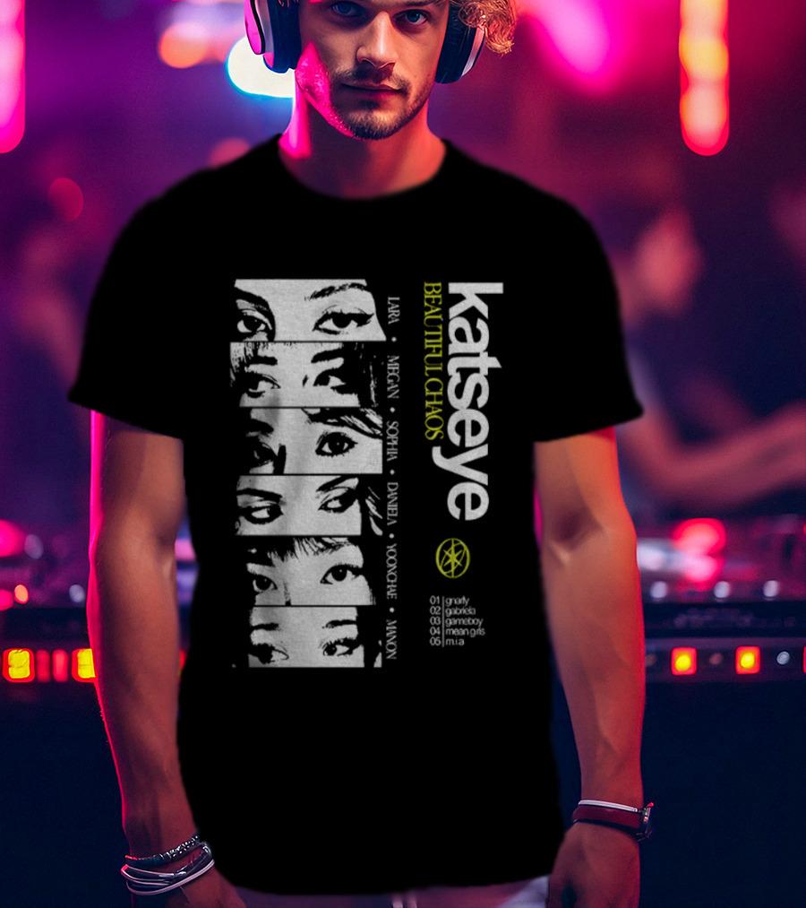 Katseye Beautiful Chaos 90s Kpop Lara Megan Sophia Daniela Yoonhee Jiwon Vintage T-Shirt