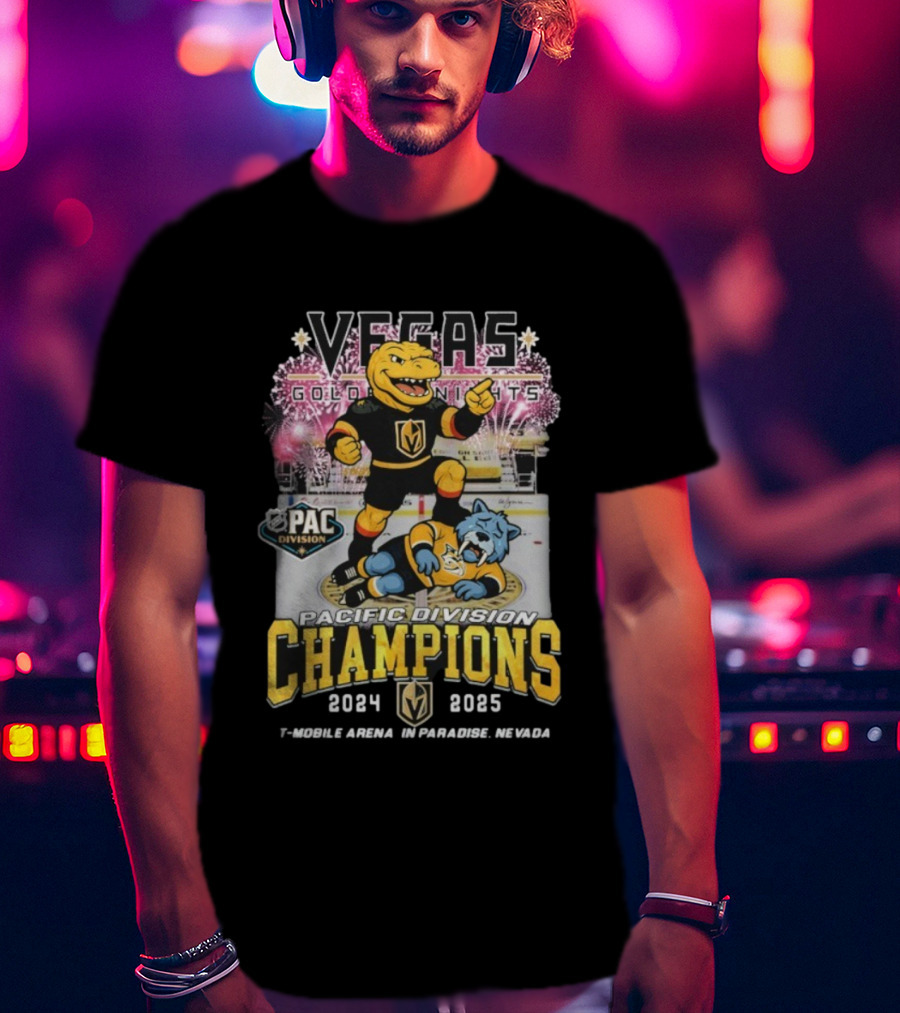 Vegas Golden Knights Stomp Nashville Predators PAC Division Champions 2024 2025 T-Mobile Arena Paradise Nevada T-Shirt