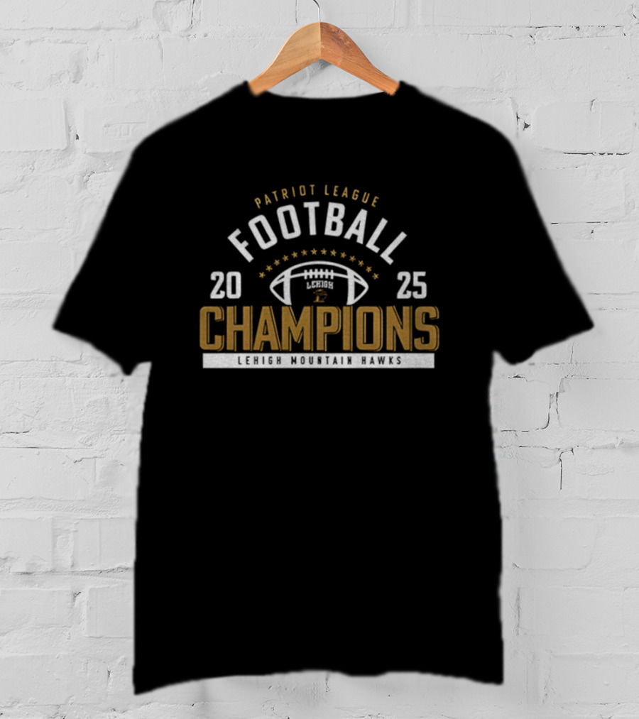 Lehigh Mountain Hawks 2025 Patriot League Football Champions T-Shirt