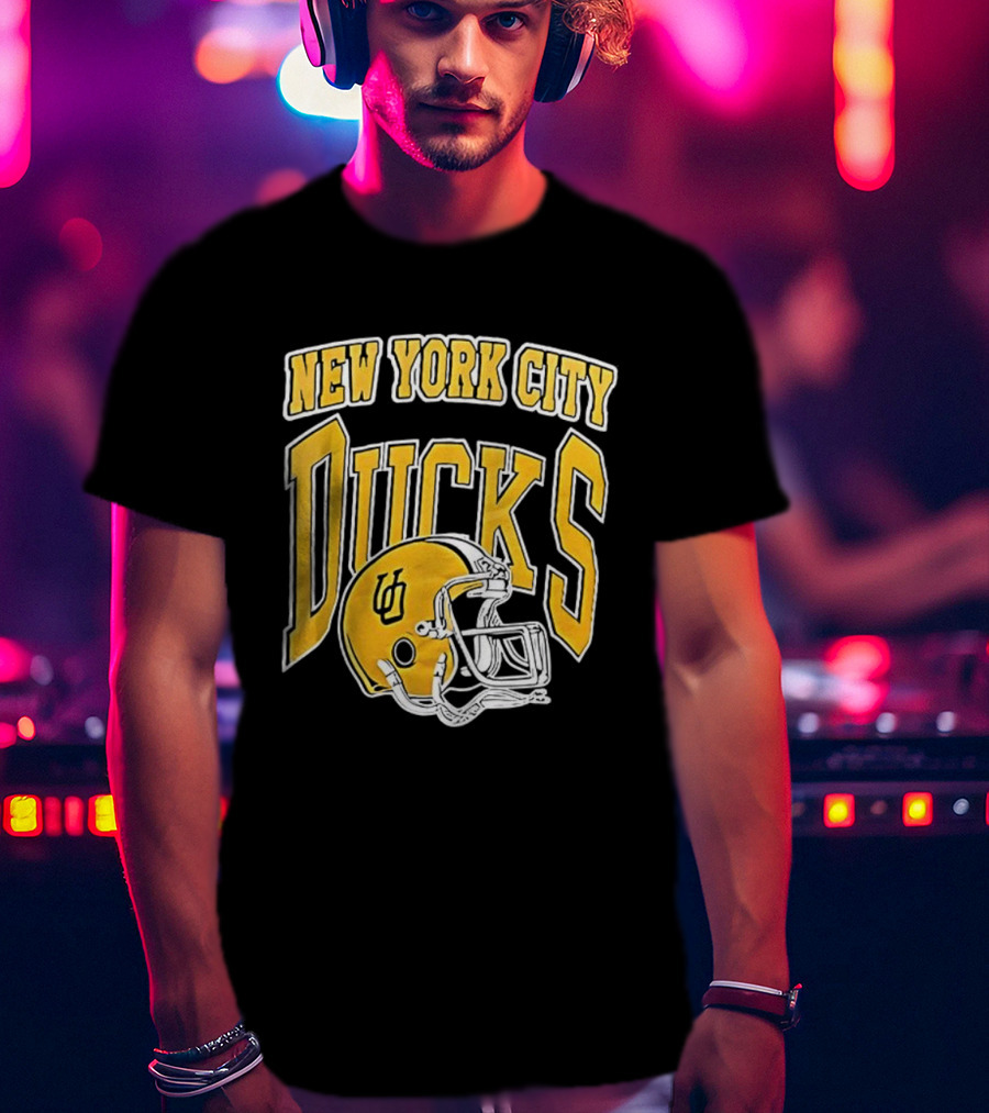 New York City Ducks Football Helmet Graphic T-Shirt