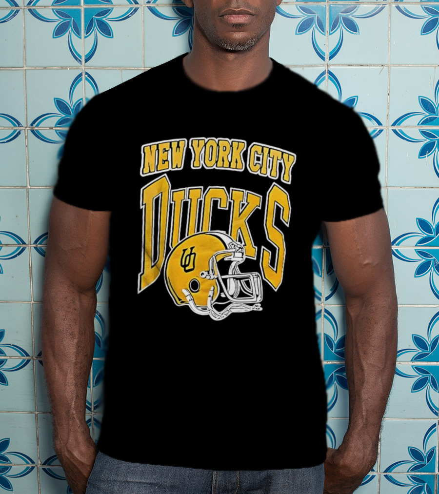 New York City Ducks Football Helmet Graphic T-Shirt