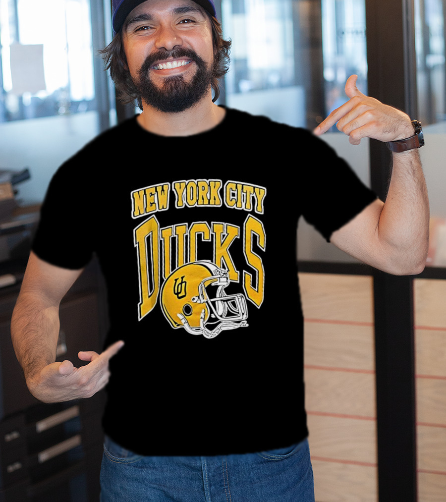 New York City Ducks Football Helmet Graphic T-Shirt
