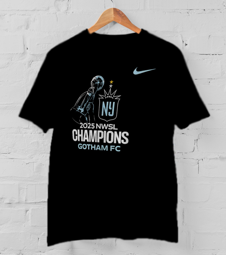 2025 NWSL Champions NJ Gotham FC New Jersey Soccer Victory T-Shirt