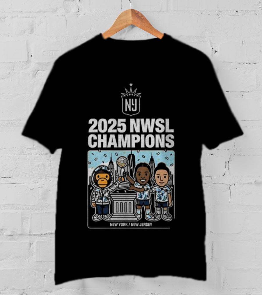 NJ NY Gotham FC X BAPE 2025 NWSL Champions Victory Celebration New York New Jersey T-Shirt