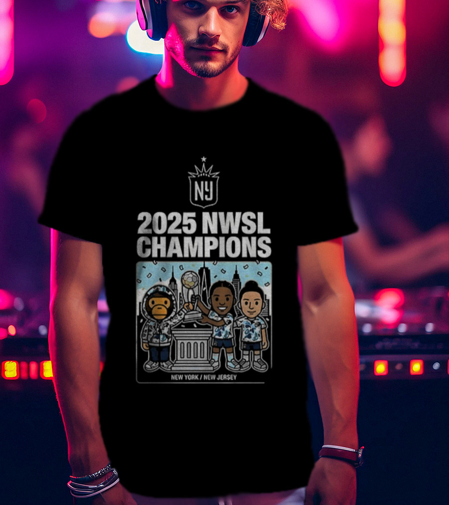 NJ NY Gotham FC X BAPE 2025 NWSL Champions Victory Celebration New York New Jersey T-Shirt