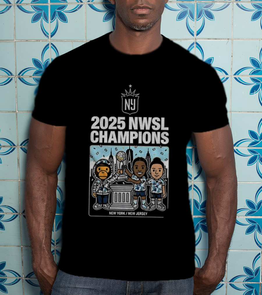 NJ NY Gotham FC X BAPE 2025 NWSL Champions Victory Celebration New York New Jersey T-Shirt