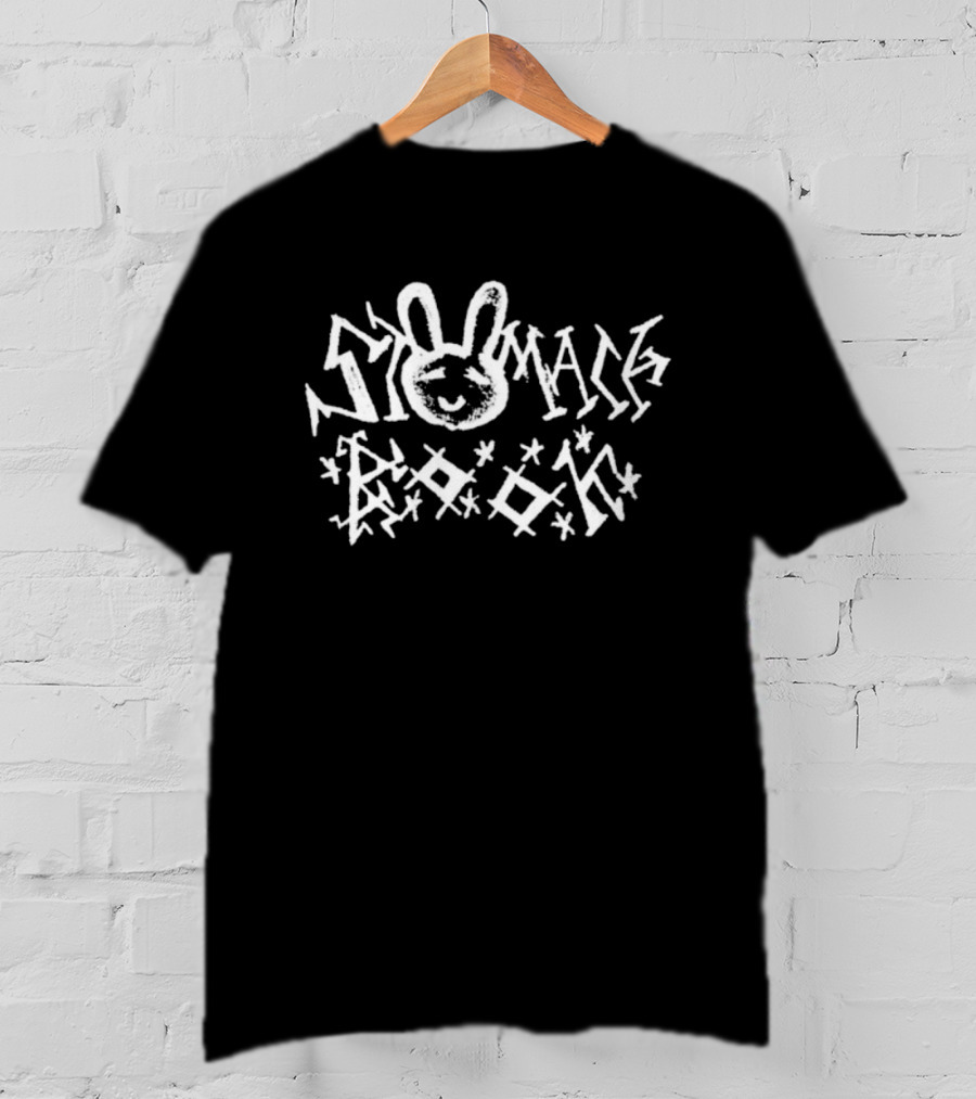 Stomach Book Bunny Graffiti Style Text With Stars T-Shirt