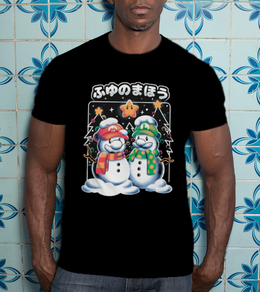 Mario Luigi Fuyu No Maho Christmas Snowman Magic T-Shirt